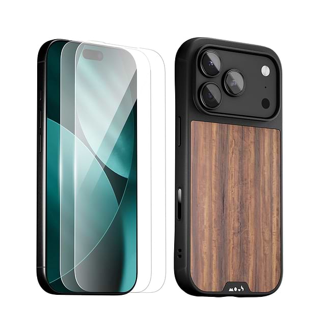 Walnuss Schutzhülle und Displayschutz - iPhone Protection Kit