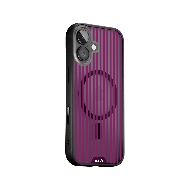 Mulberry Protective Phone Case - Clarity MagSafe x Pinstripe