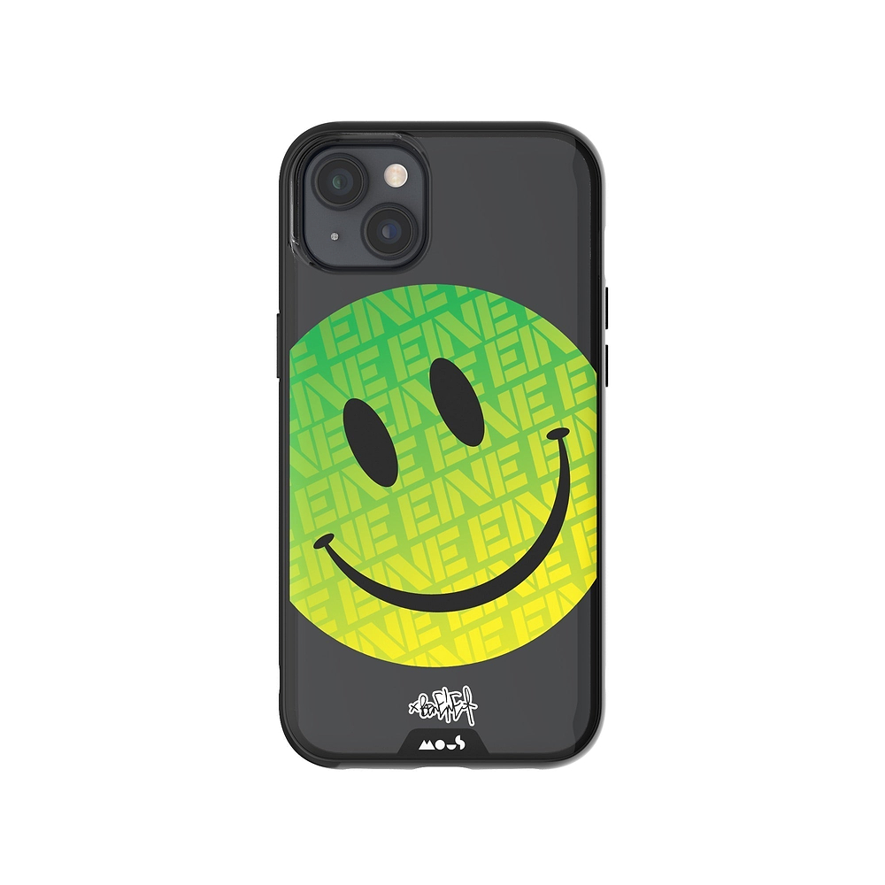 Coque iPhone transparente Ben Eine Green Smiley Face Qi | iPhone 14iPhone 14 PlusiPhone 15iPhone 15 Plus