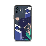Clear Protective Phone Case Transparent Qi Wireless Charging Kelly Anna Blue Lady Face Sky High Art Design | iPhone 12 mini,iPhone 12