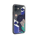 Clear Protective Phone Case Transparent Qi Wireless Charging Kelly Anna Blue Lady Face Sky High Art Design | iPhone 12 mini,iPhone 12
