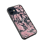 Coque protectrice transparente Qi Wireless Charging Marbled Dusky Pink Design | iPhone 12iPhone 12 mini
