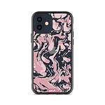 Coque protectrice transparente Qi Wireless Charging Marbled Dusky Pink Design | iPhone 12iPhone 12 mini