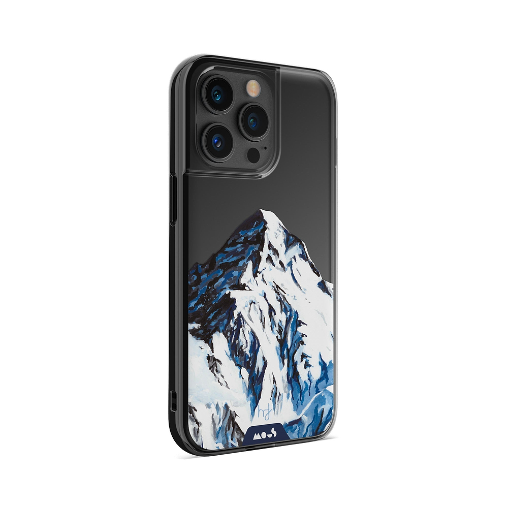 Clear Protective Phone Case Transparent Qi Wireless Charging Snow Mountain K2 Henry Fraser Design | iPhone 13 Pro Max,iPhone 13 Pro,iPhone 14 Pro Max,iPhone 14 Pro,iPhone 12 Pro Max,iPhone 12 Pro