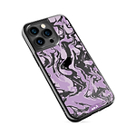 Clear Protective Phone Case Transparent Qi Wireless Charging Marbled Lilac Purple Design | iPhone 13 Pro Max,iPhone 13 Pro,iPhone 14 Pro Max,iPhone 14 Pro,iPhone 12 Pro Max,iPhone 12 Pro
