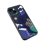 Clear Protective Phone Case Transparent Qi Wireless Charging Kelly Anna Blue Lady Face Sky High Art Design | iPhone 13 mini,iPhone 13