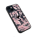 Clear Protective Phone Case Transparent Qi Wireless Charging Marbled Dusky Pink Design | iPhone 13,iPhone 13 mini