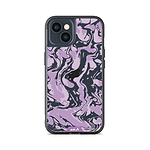Klare Schutzhülle Transparent Qi Wireless Charging Marmoriert Lila Design | iPhone 13iPhone 13 mini