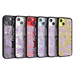 Coque protectrice transparente Qi Wireless Charging Marbled Lilac Purple Design | iPhone 14 PlusiPhone 14