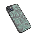 Coque protectrice transparente Qi Wireless Charging Marbled Sage Green Design | iPhone 14 PlusiPhone 14iPhone 15iPhone 15 Plus