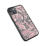 Coque protectrice transparente Qi Wireless Charging Marbled Dusky Pink Design | iPhone 14 PlusiPhone 14iPhone 15iPhone 15 Plus