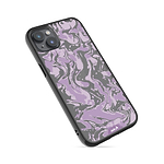 Coque protectrice transparente Qi Wireless Charging Marbled Lilac Purple Design | iPhone 14 PlusiPhone 14iPhone 15iPhone 15 Plus