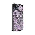 Coque protectrice transparente Qi Wireless Charging Marbled Lilac Purple Design | iPhone 14 PlusiPhone 14iPhone 15iPhone 15 Plus