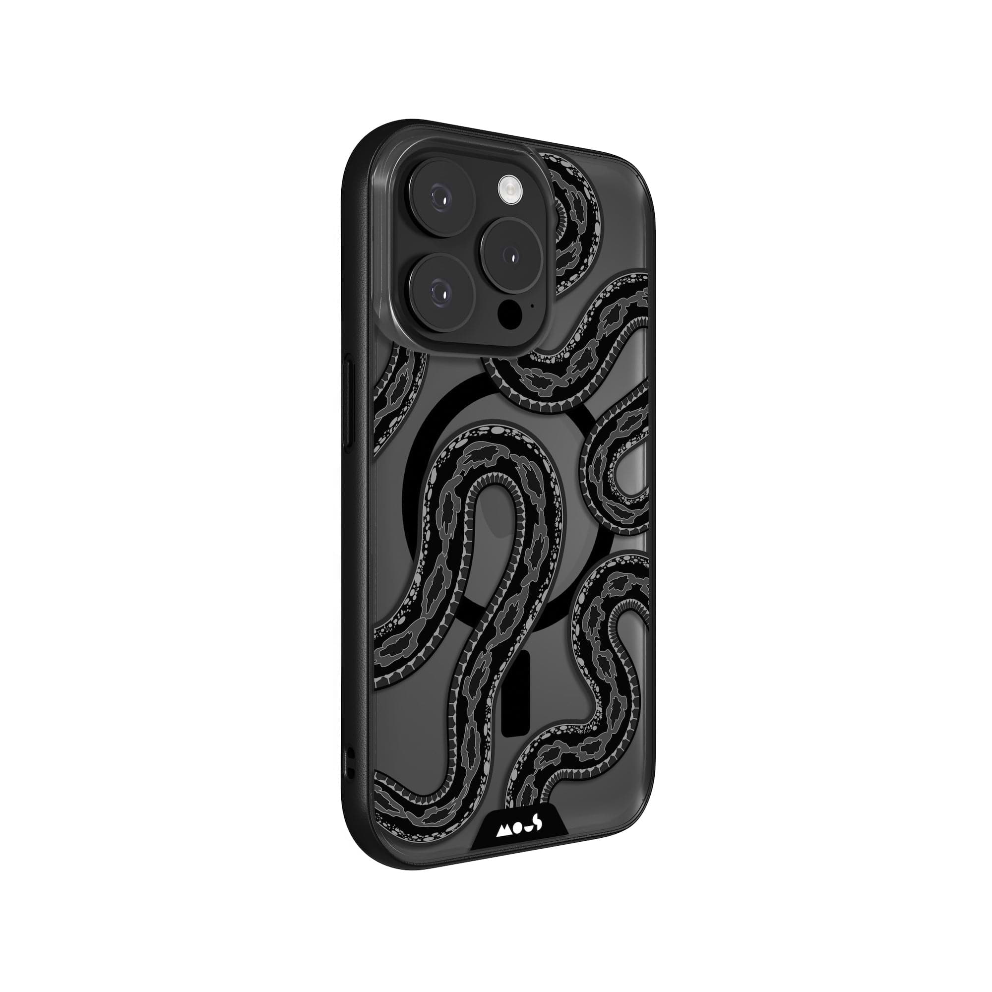 Case MOUS Leather 5.0 Para IPHONE 15 Pro Max Con MagSae - Negro - AMV