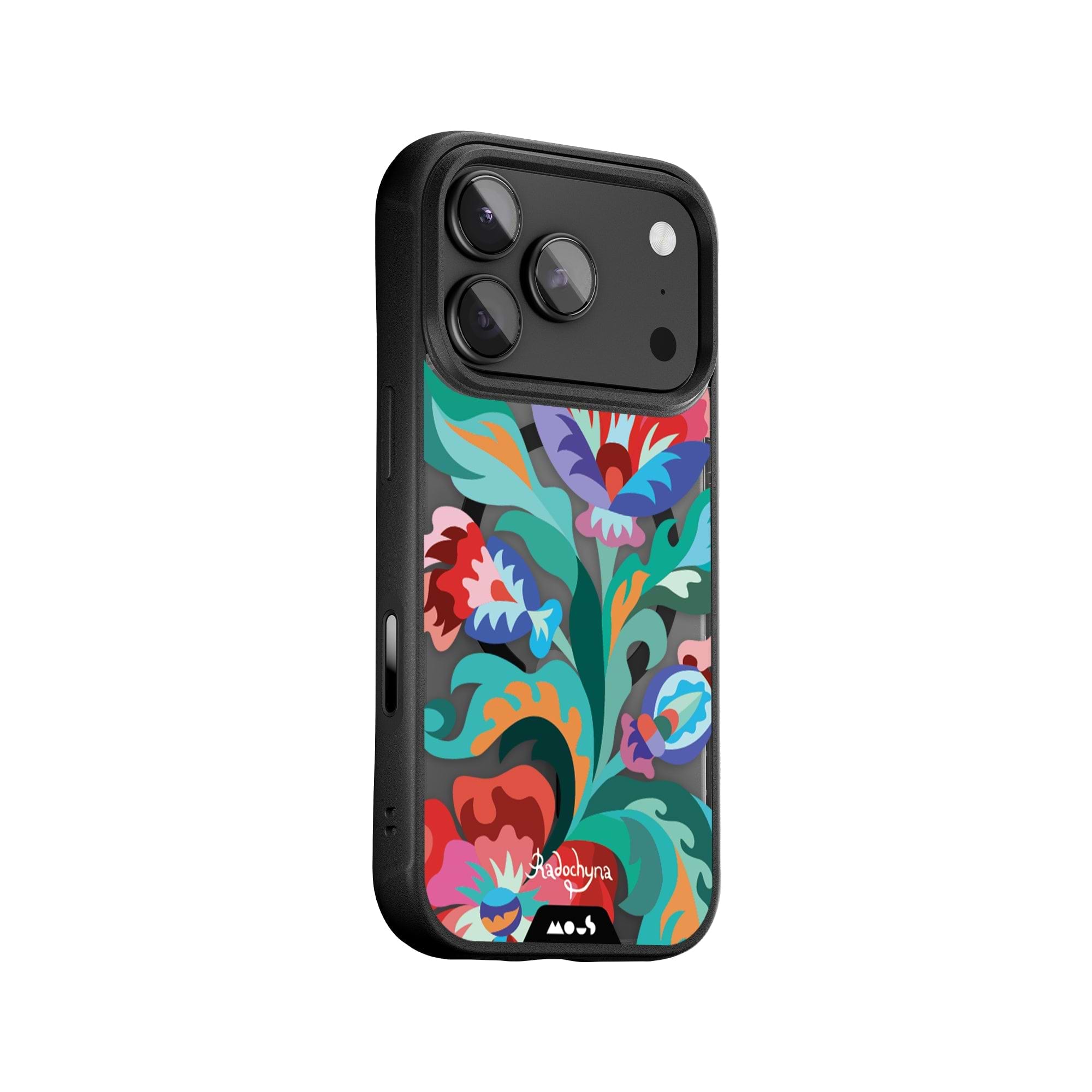 Mous - Cover Trasparente per iPhone 12/12 Pro - Motivo nero Mous - Cover Trasparente per iPhone 12/12 Pro - Motivo nero