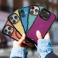 商品画像：Mous | Mulberry Protective Phone Case - Clarity x Pinstripe 5