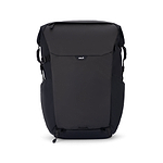 Black Active Backpack with expandable compartments shown from front view