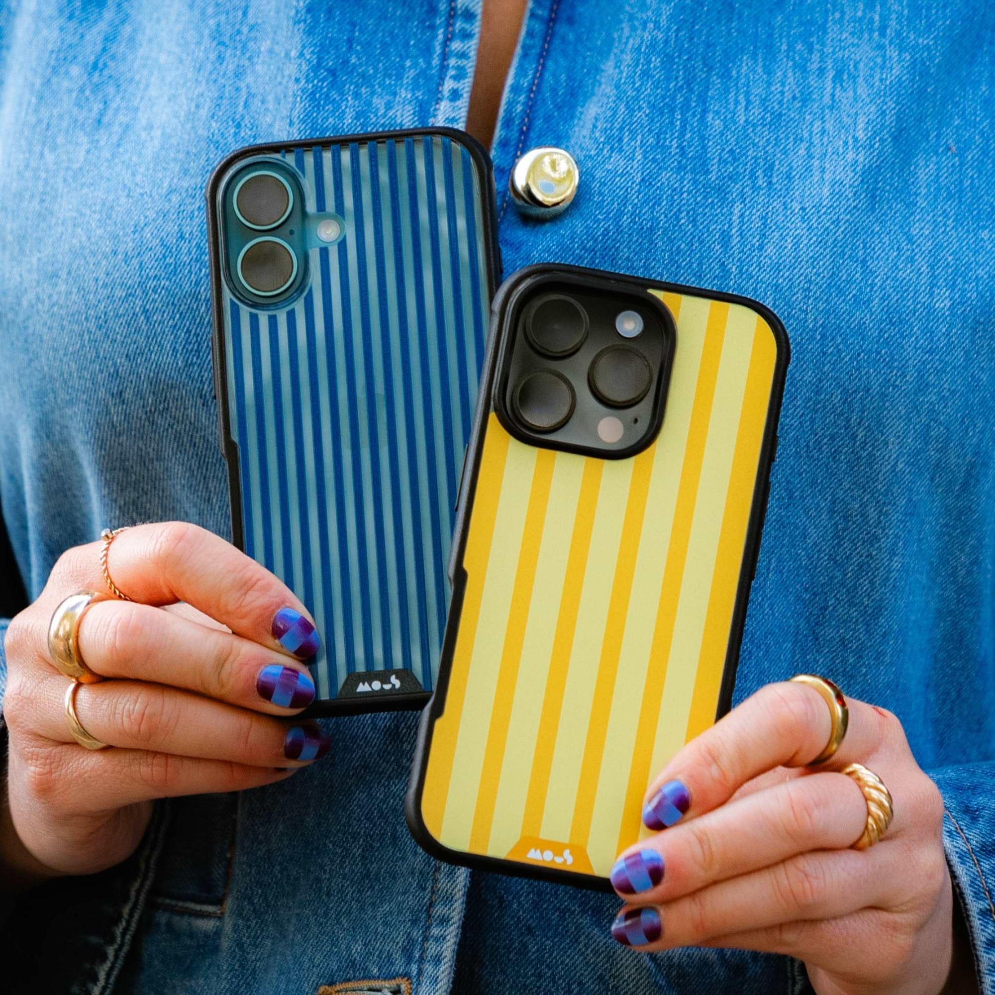 Mous | Mulberry Protective Phone Case - Clarity x Pinstripe Mous | Mulberry Protective Phone Case - Clarity x Pinstripe