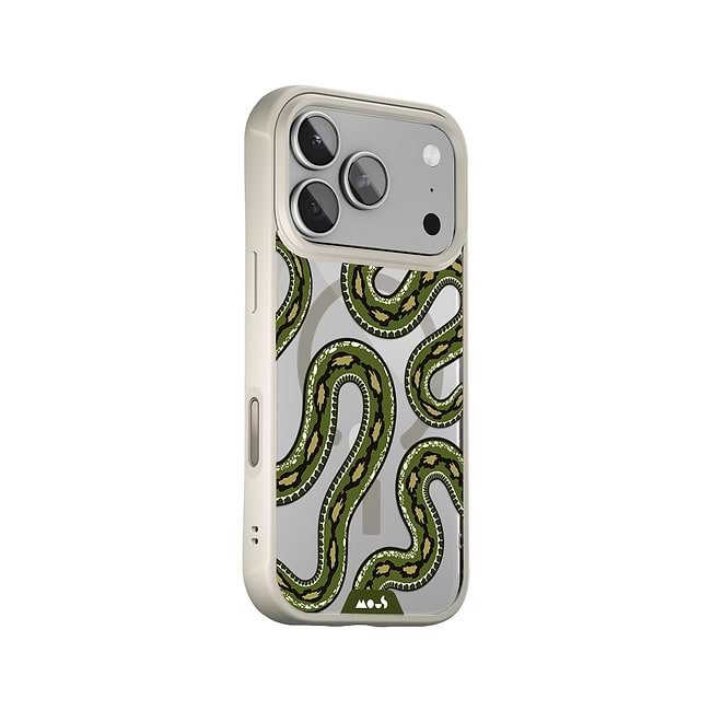 Green Tree Python Protective Phone Case - Clarity MagSafe x Serpent