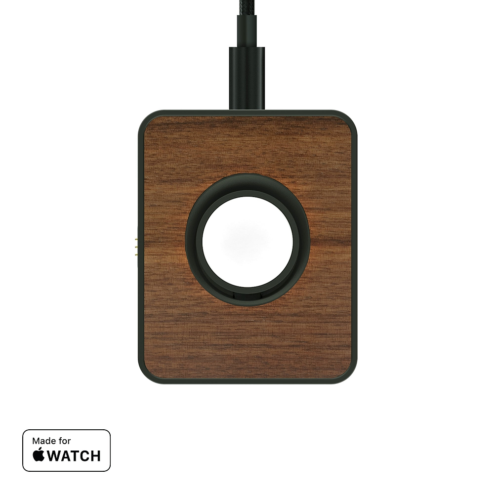 Walnut Wood MagSafe Fast Wireless Apple Watch Charger