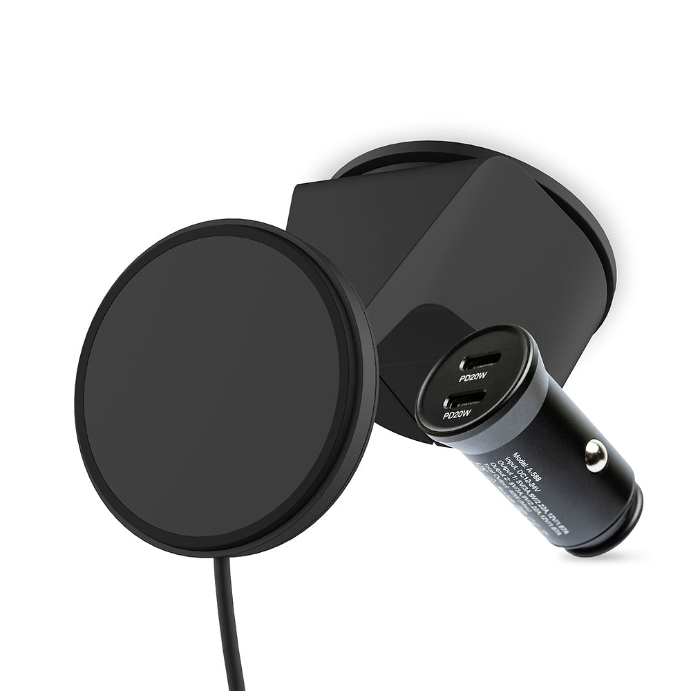 MagSafe Compatible charging suction Mount with car adaptor for iPhone