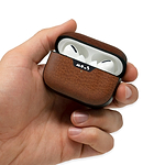 hover-image, Protective AirPods Pro Case Wireless Charging High-Quality Keychain Brown Leather | Gen 1 & 2 (2019-2022)