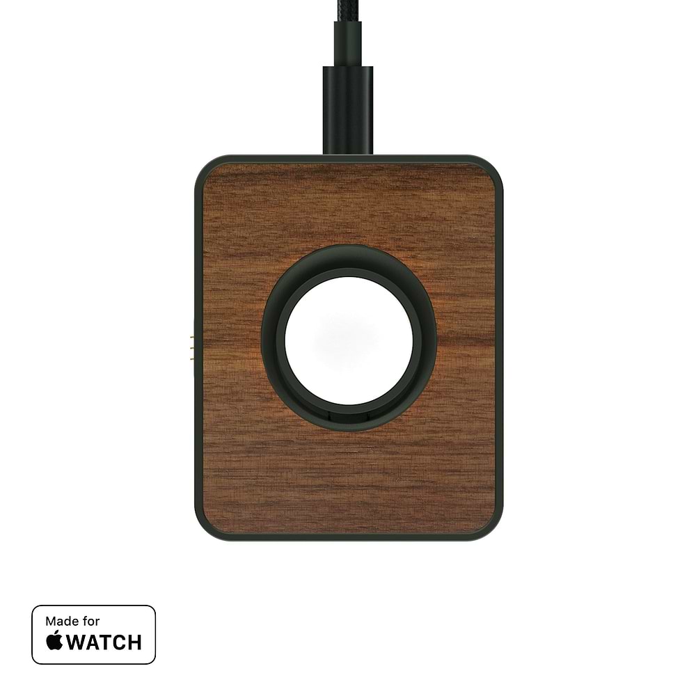 Walnut Wood MagSafe Fast Wireless Apple Watch Charger