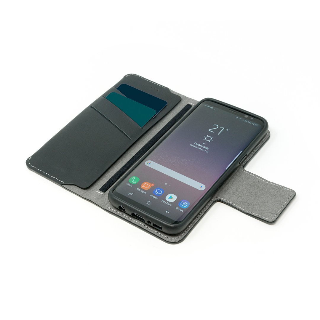 Black Leather Best Accessory Samsung S8 Flip Wallet | Galaxy S8