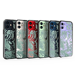 Clear Protective Phone Case Transparent Qi Wireless Charging Marbled Sage Green Design | iPhone 12,iPhone 12 mini