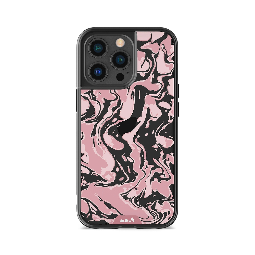 Clear Protective Phone Case Transparent Qi Wireless Charging Marbled Dusky Pink Design | iPhone 13 Pro Max,iPhone 13 Pro,iPhone 14 Pro Max,iPhone 14 Pro,iPhone 12 Pro Max,iPhone 12 Pro