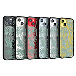 Clear Protective Phone Case Transparent Qi Wireless Charging Marbled Sage Green Design | iPhone 14 Plus,iPhone 14