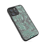 Clear Protective Phone Case Transparent Qi Wireless Charging Marbled Sage Green Design | iPhone 15 Pro,iPhone 15 Pro Max