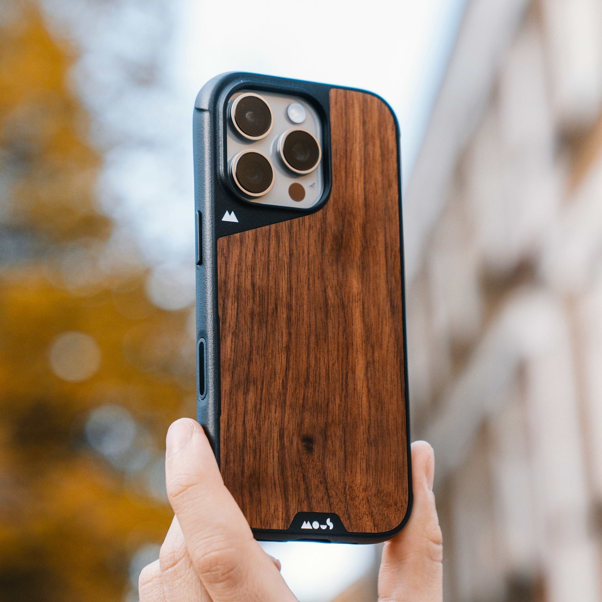 MagSafe Compatible Walnut Phone Case with Camera Control Button