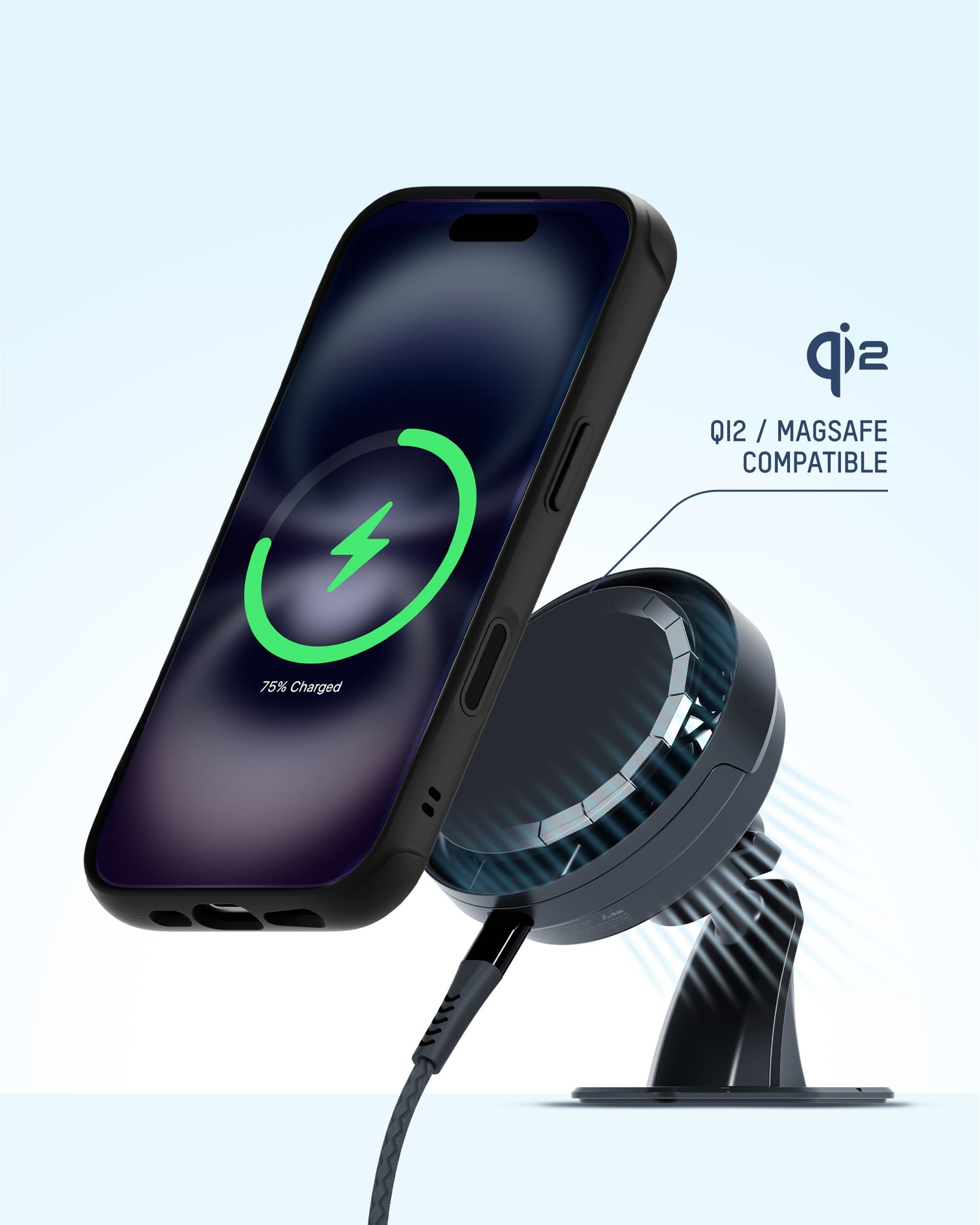 Adhesive Wireless Charging Car Mount - Thumbnail 4