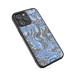 Clear Protective Phone Case Transparent Qi Wireless Charging Marbled Sky Blue Design | iPhone 15 Pro,iPhone 15 Pro Max