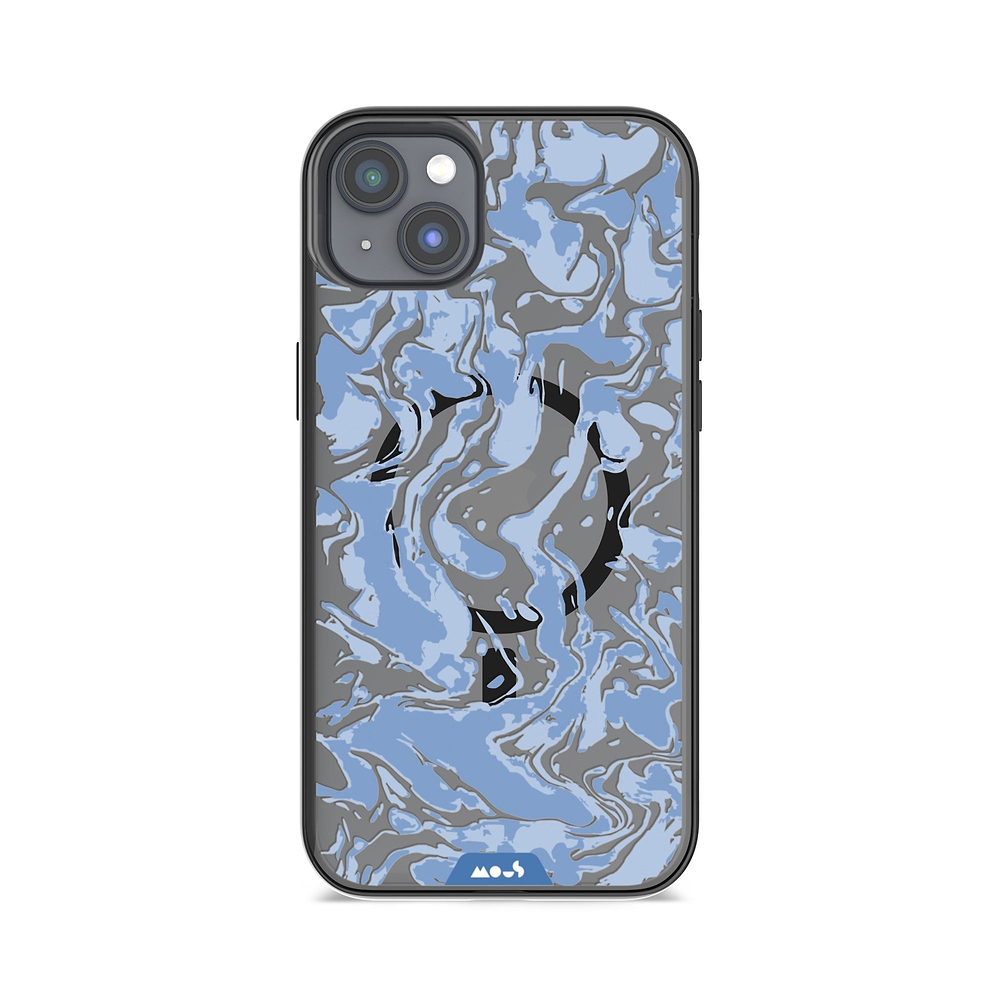 iPhone Magsafe Compatible Marble Sky Blue Clear Case Protective | iPhone 14 Plus,iPhone 14,iPhone 15,iPhone 15 Plus