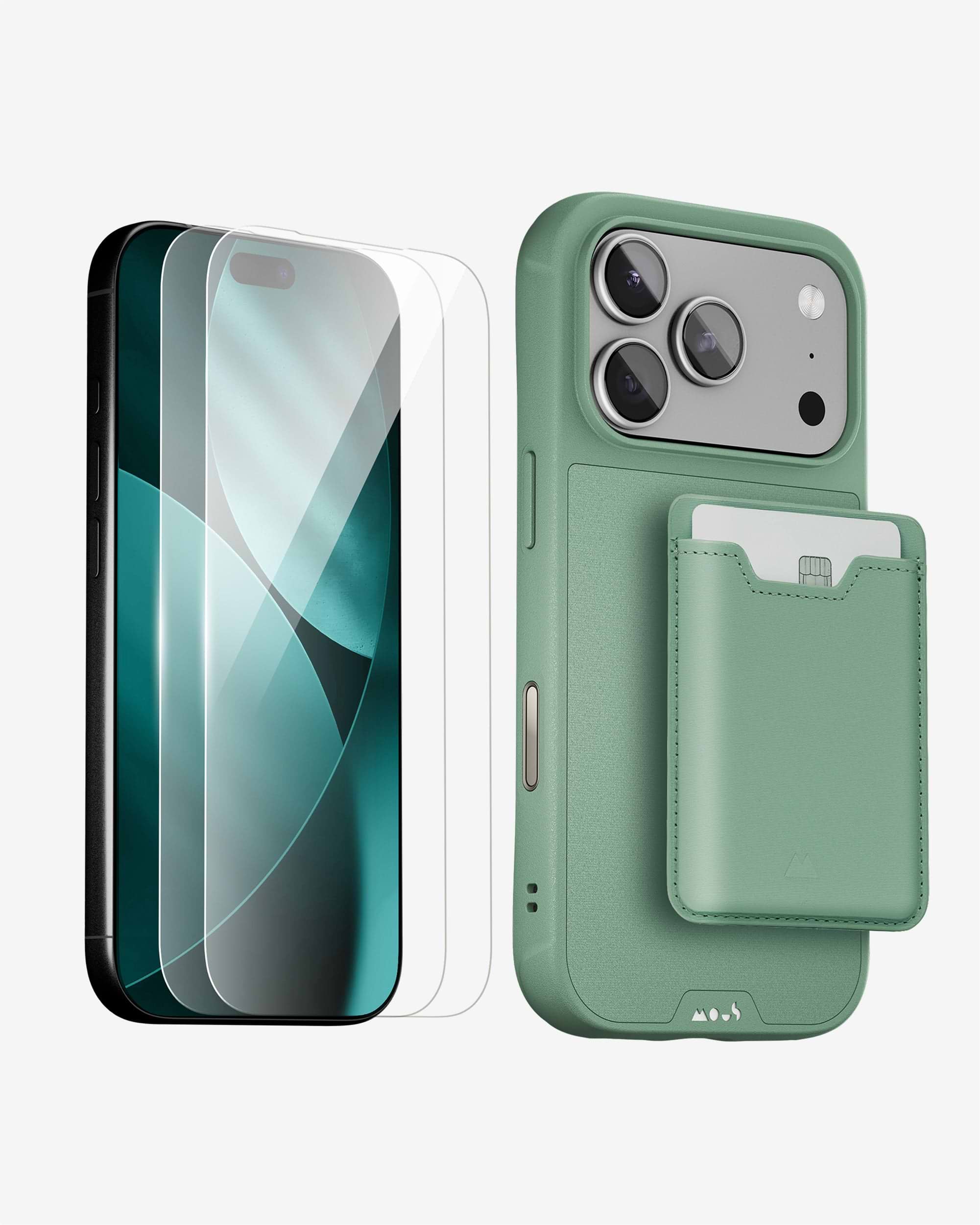 Sage Protective Case, Screen Protector and Card Wallet