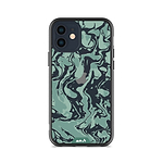 Clear Protective Phone Case Transparent Qi Wireless Charging Marbled Sage Green Design | iPhone 12,iPhone 12 mini