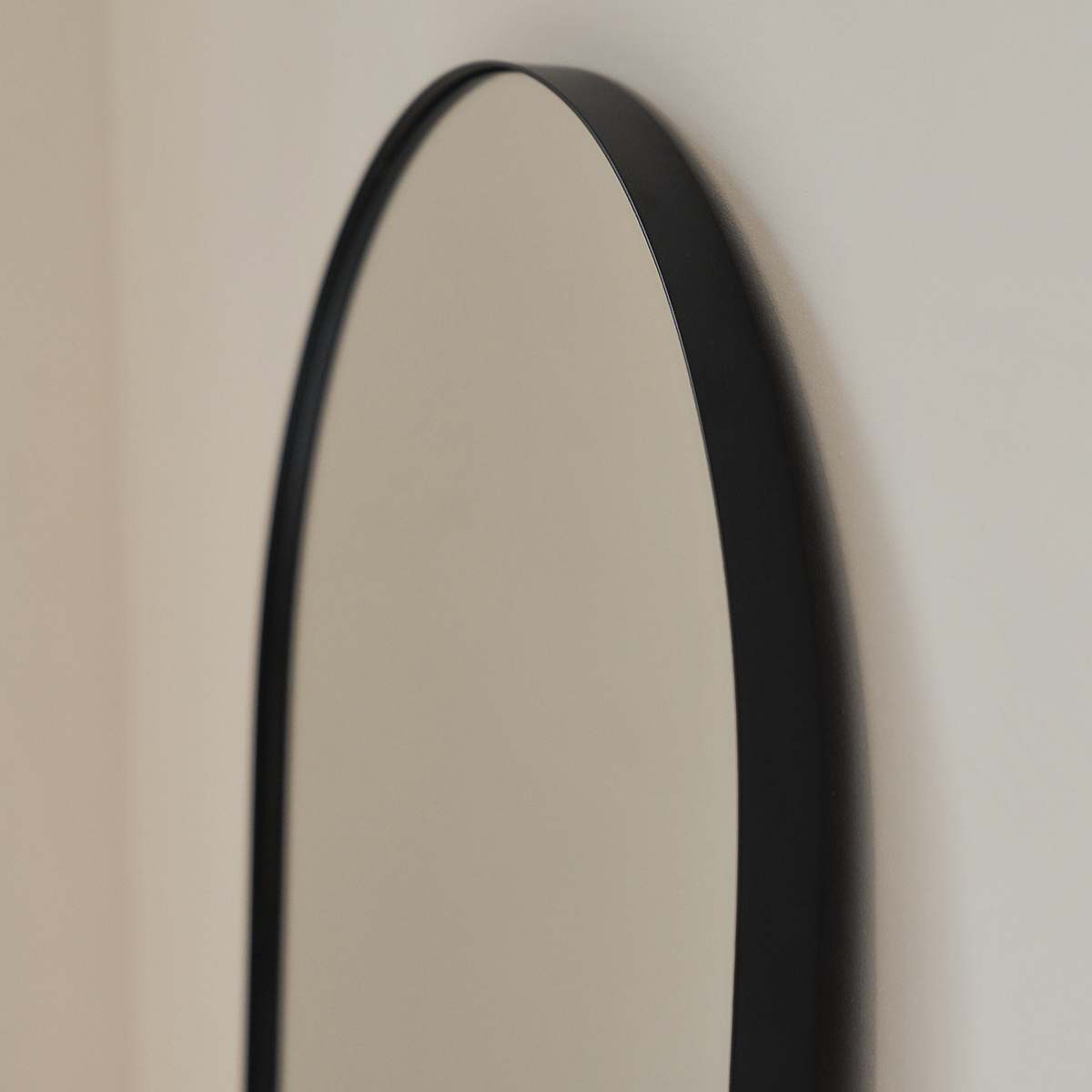 Theo - Full Length Black Arched Large Metal Mirror 160cm x 50cm