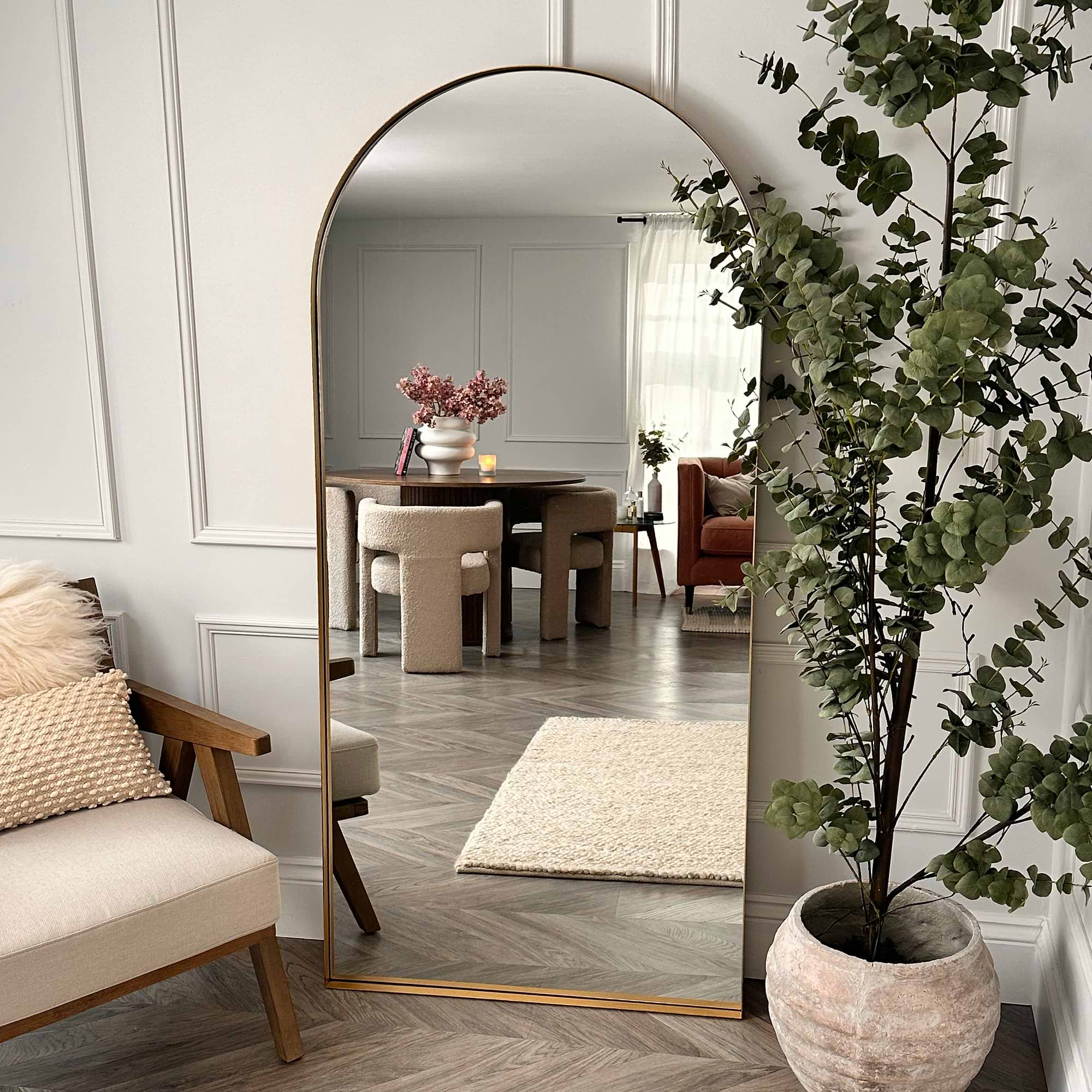Hallway Styling with Arched Mirrors