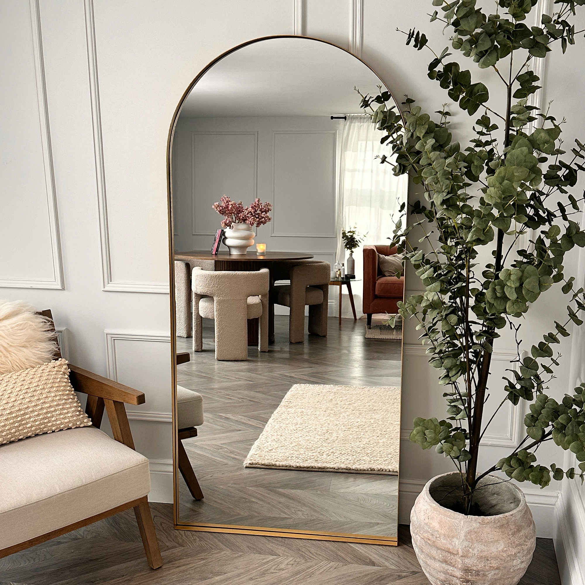 Hallway Styling with Arched Mirrors