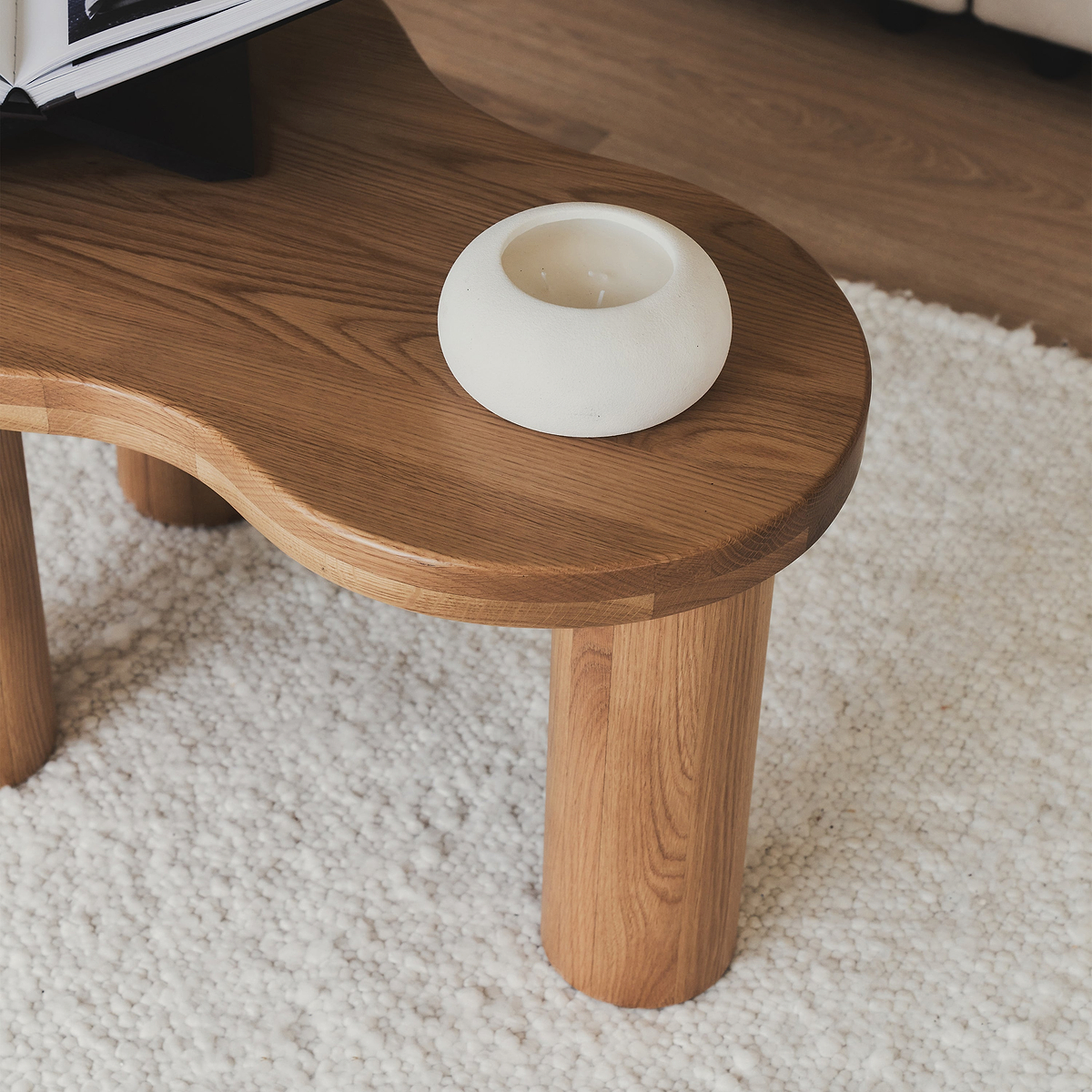 Luca - Solid Light Wood Irregular Coffee Table 75cm x 53cm