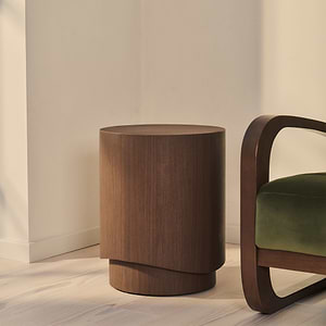 Magna - Dark Wood Wave Side Table