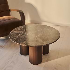 Trivium - Dark Emperador Round Dark Wood Premium Coffee Table