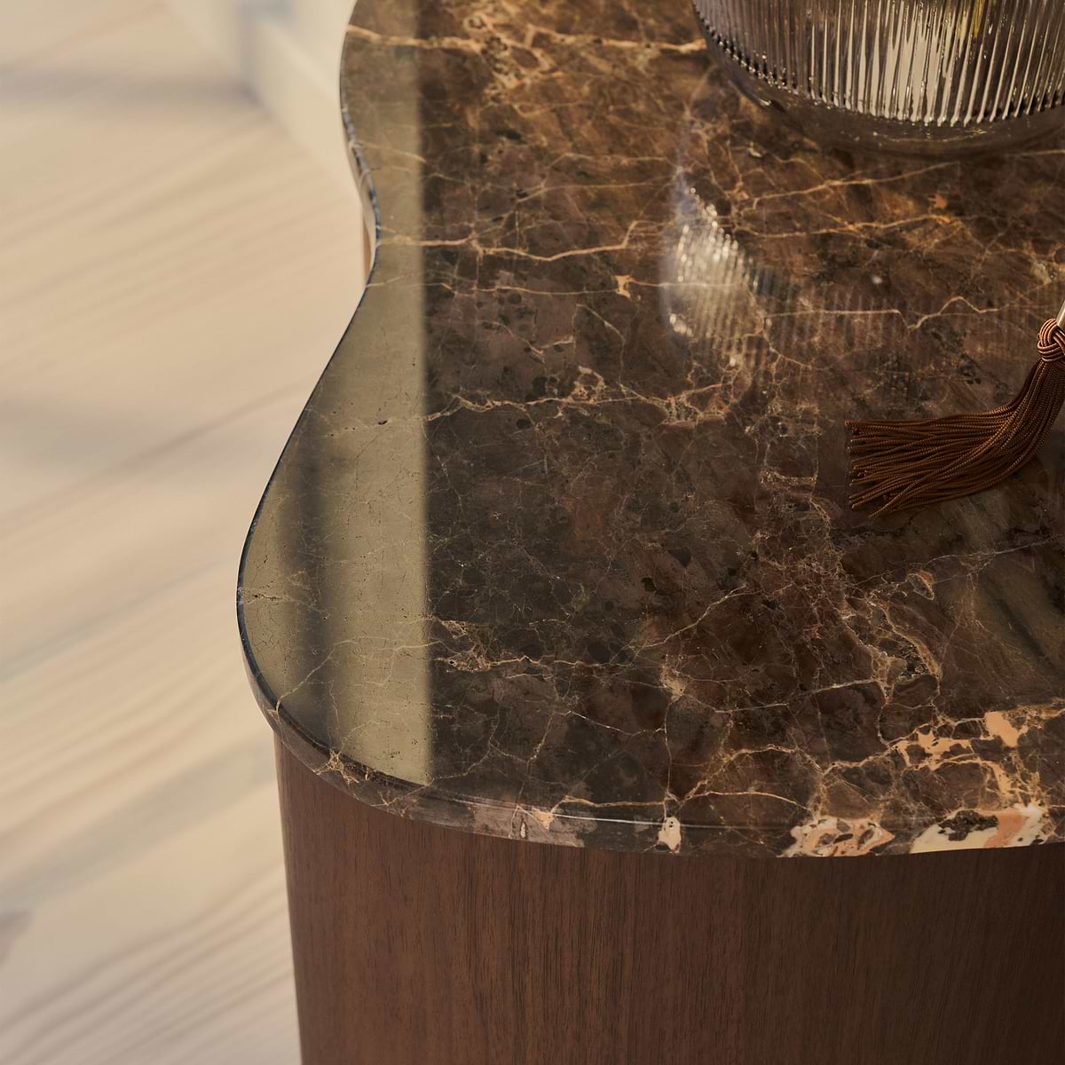 Arlo - Dark Emperador Irregular Dark Wood Premium Side Table