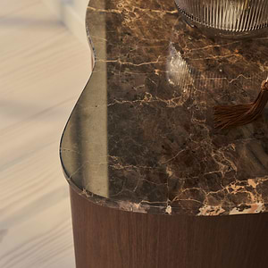 Arlo - Dark Emperador Irregular Dark Wood Premium Side Table