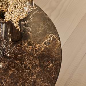 Trivium - Dark Emperador Round Dark Wood Premium Coffee Table