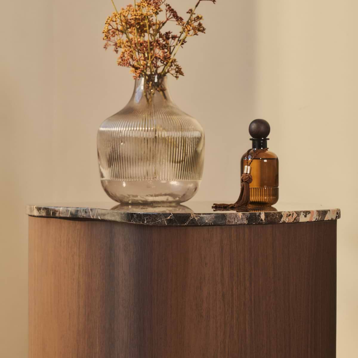 Arlo - Dark Emperador Irregular Dark Wood Premium Side Table