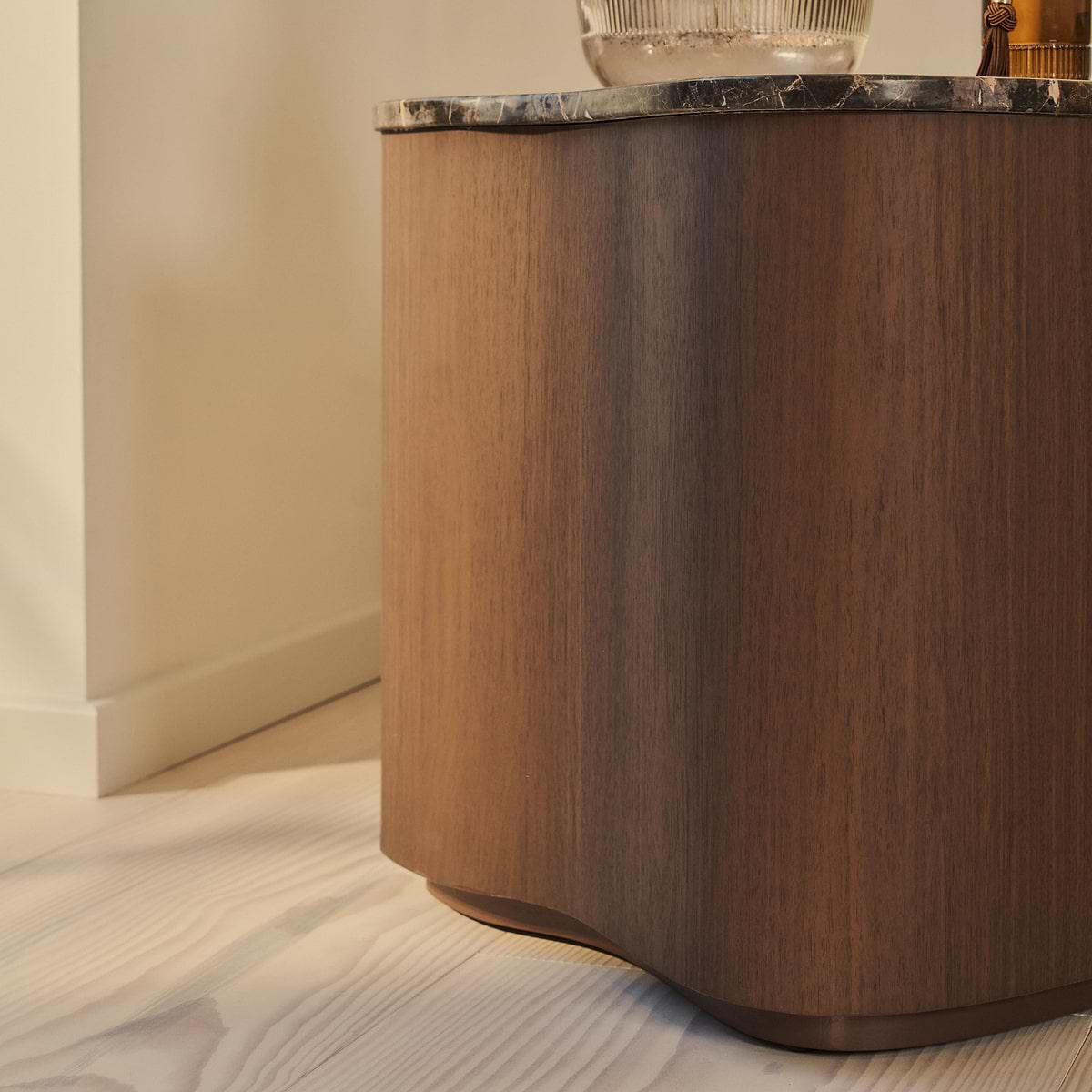 Arlo - Dark Emperador Irregular Dark Wood Premium Side Table