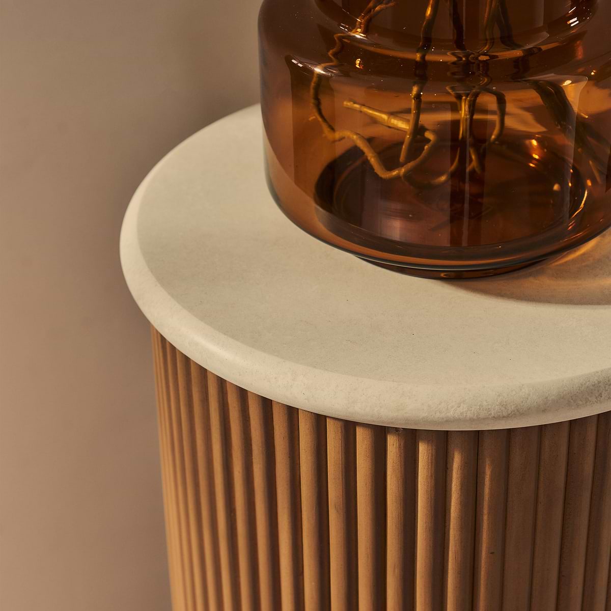 Cove - Warm Wood Ribbed Plinth